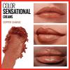 Maybelline Color Sensational Lipstick, Lip Makeup, Cream Finish, Hydrating Lipstick, Crazy for Coffee, Nude Pink ,1 Count(166 COPPER CHARGE)