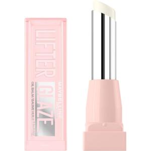 MAYBELLINE Lifter Glaze Oil Balm with Hyaluronic Acid and Hydrating Oil Blend, Lip Balm with 24HRs of Smooth, Moisturizing Shine, Peach Quench (Sheer Peach Nude)(Clear Crave)