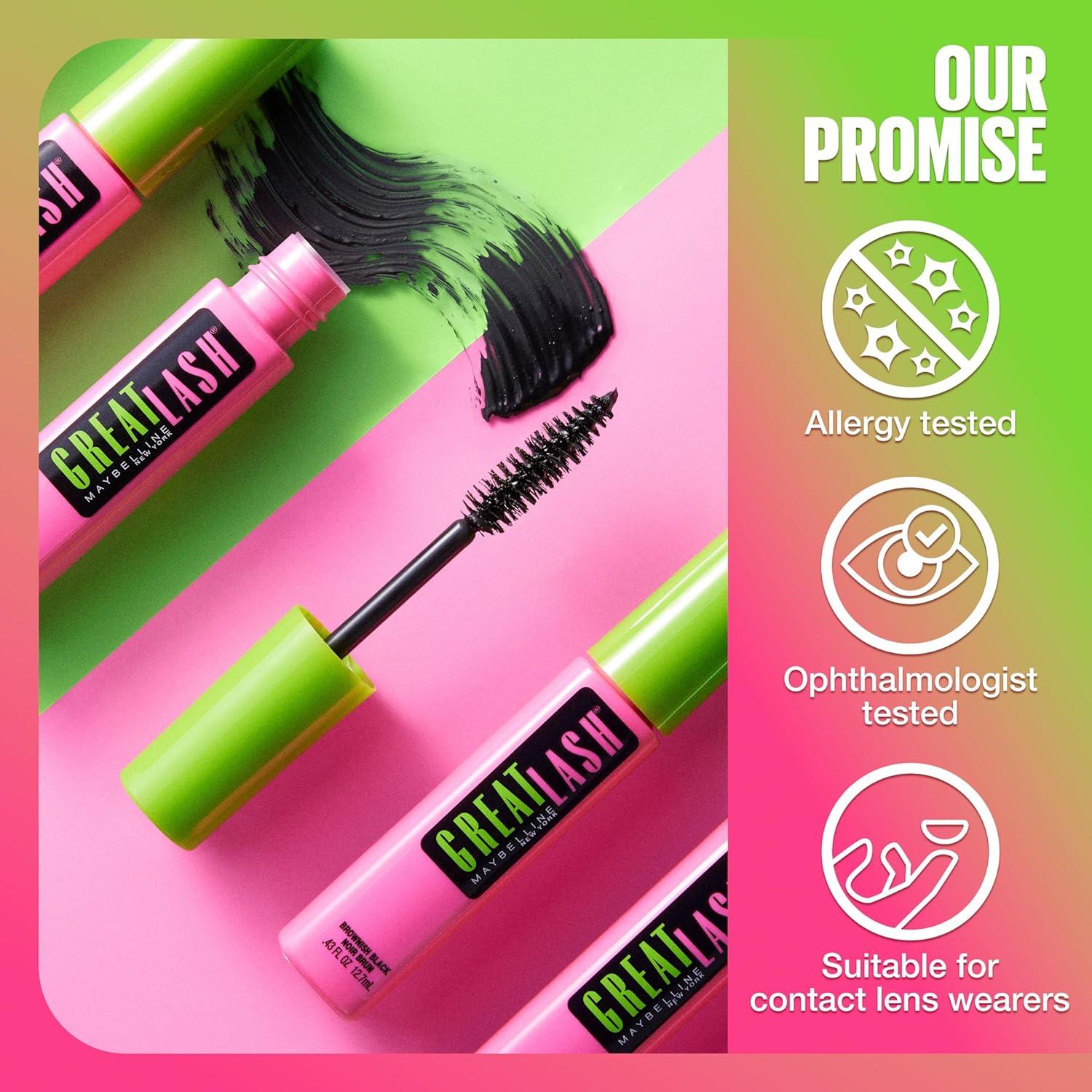 imageMaybelline Great Lash Waterproof Mascara Volumizing Lengthening and LashDoubling Formula for Thicker Lashes Very Black 1 CountVery Black