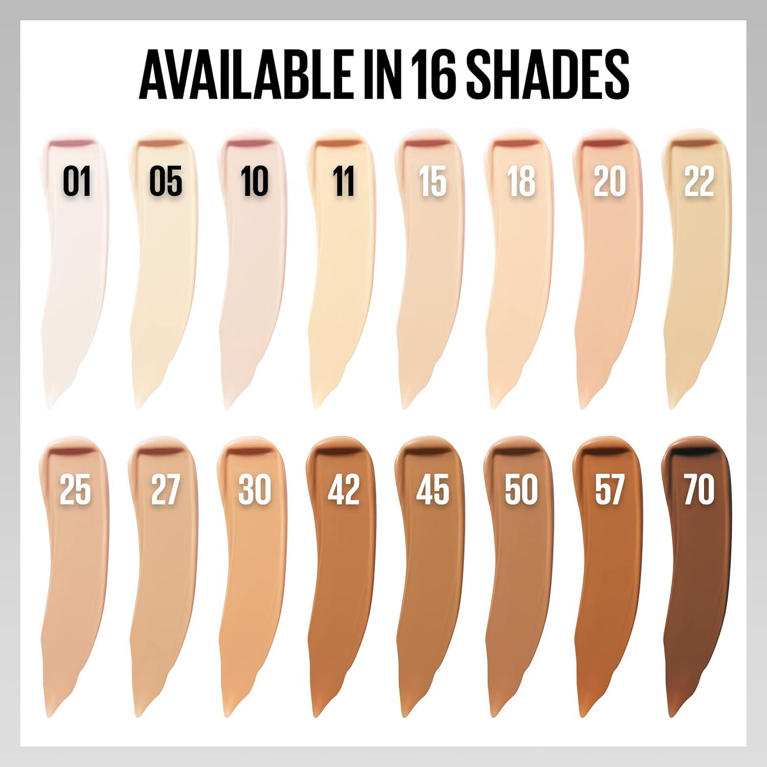 imageMaybelline Super Stay Liquid Concealer Makeup Full Coverage Concealer Up to 30 Hour Wear Transfer Resistant Natural Matte Finish Oilfree Available in 16 Shades 70 1 CountSS CONCEALER 10