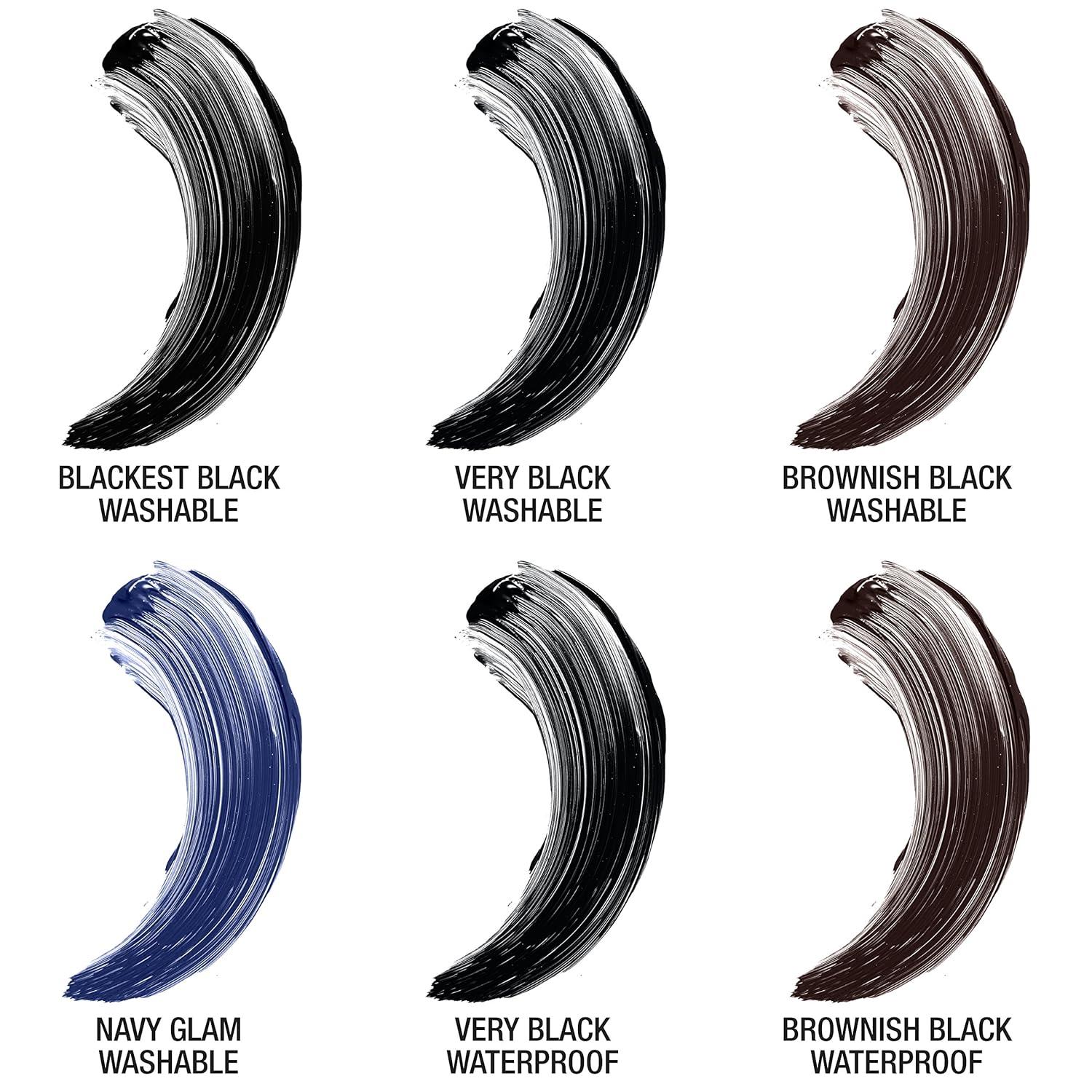 imageMaybelline Volum Express The Falsies Washable Fiber Mascara Volumizing and Separating Make Up Formula Brownish Black 1 CountWASHABLE BLACKEST BLACK 2 COUNT