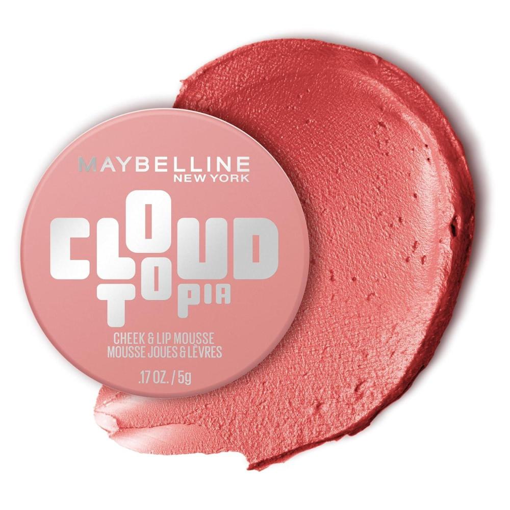 imageMaybelline Cloudtopia Blush for Cheeks and Lip Mousse UltraVivid Pigmented Formula for Up to 14HR of Blush and Lip Makeup Color Ethereal Rouge 1 CountDREAMY DAWN