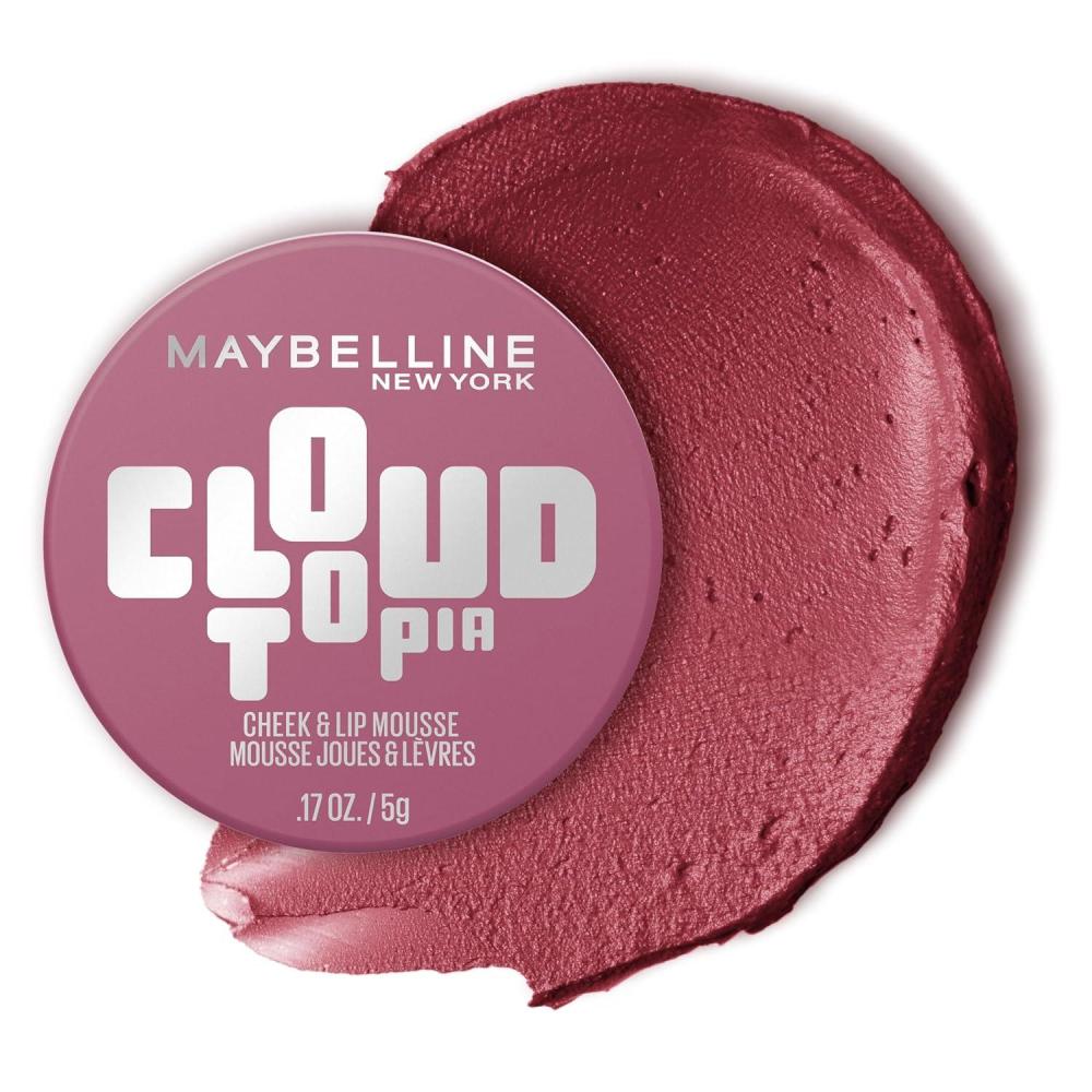 imageMaybelline Cloudtopia Blush for Cheeks and Lip Mousse UltraVivid Pigmented Formula for Up to 14HR of Blush and Lip Makeup Color Ethereal Rouge 1 CountTWILIGHT BERRY