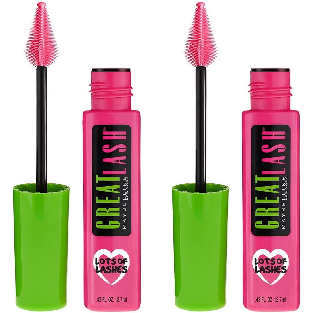 imageMaybelline Great Lash Lots Of Lashes Washable Mascara Volumizing Thickening and Curling Mascara Very Black 1 CountBlackest Black