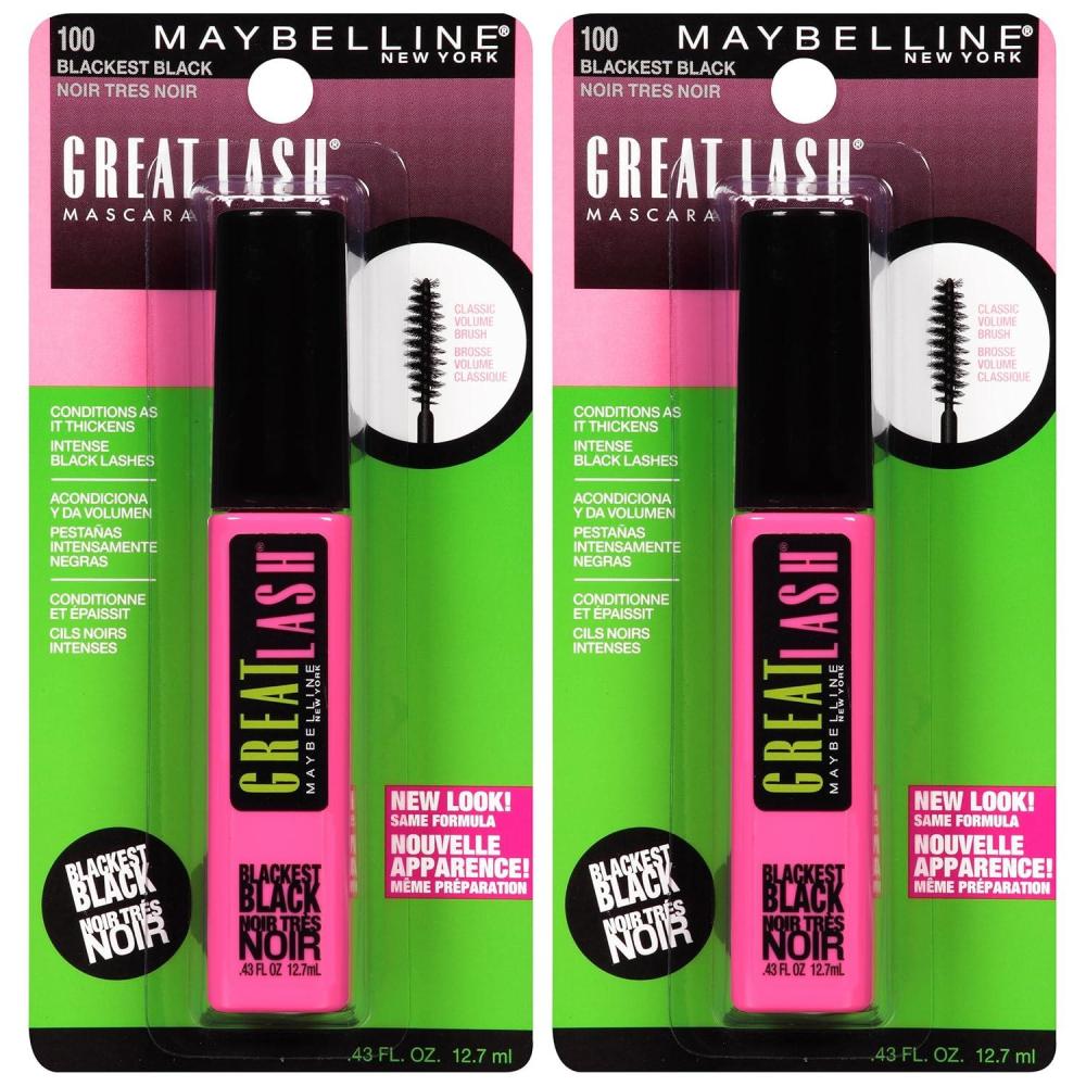 imageMaybelline Great Lash Lots Of Lashes Washable Mascara Volumizing Thickening and Curling Mascara Very Black 1 CountWashable Blackest Black