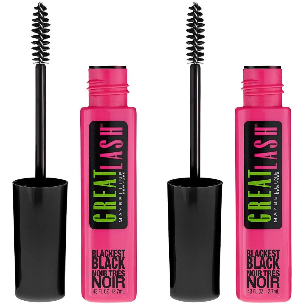 imageMaybelline Great Lash Washable Mascara Makeup Volumizing LashDoubling Formula That Conditions As It Thickens Blackest Black 1 CountBlackest Black