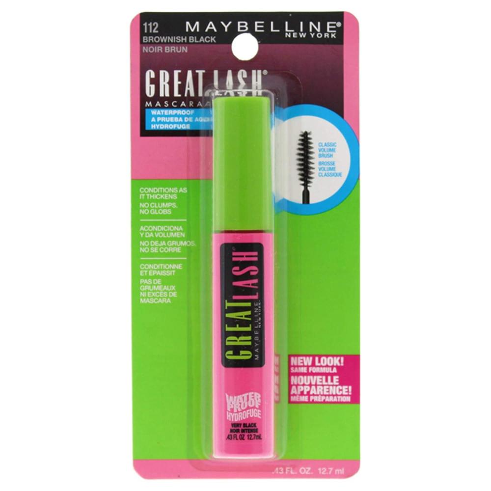 imageMaybelline Great Lash Washable Mascara Makeup Volumizing LashDoubling Formula That Conditions As It Thickens Blackest Black 1 CountWaterproof Brownish Black