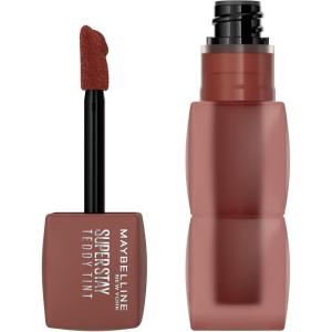 MAYBELLINE Super Stay Teddy Lip Tint, Long Lasting Matte Lipstick for Up To 12HR Wear, Endgame, 1 Count(MASCARA TEAR)