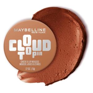 Maybelline Cloudtopia Blush for Cheeks and Lip Mousse, Ultra-Vivid, Pigmented Formula for Up to 14HR of Blush and Lip Makeup Color, Ethereal Rouge, 1 Count(TOASTED SKY)
