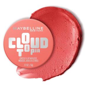 Maybelline Cloudtopia Blush for Cheeks and Lip Mousse, Ultra-Vivid, Pigmented Formula for Up to 14HR of Blush and Lip Makeup Color, Ethereal Rouge, 1 Count(CORAL ILLUSION)