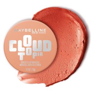 Maybelline Cloudtopia Blush for Cheeks and Lip Mousse, Ultra-Vivid, Pigmented Formula for Up to 14HR of Blush and Lip Makeup Color, Ethereal Rouge, 1 Count(SOLOR SERENITY)