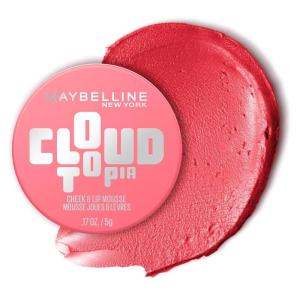 Maybelline Cloudtopia Blush for Cheeks and Lip Mousse, Ultra-Vivid, Pigmented Formula for Up to 14HR of Blush and Lip Makeup Color, Ethereal Rouge, 1 Count(MOONLIT ROSE)