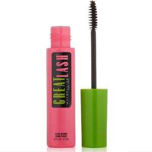 Maybelline Great Lash Washable Mascara Makeup, Volumizing Lash-Doubling Formula That Conditions As It Thickens, Blackest Black, 1 Count(Dark Brown)