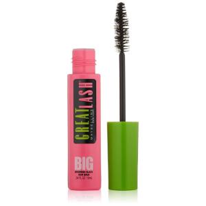 Maybelline Great Lash Washable Mascara Makeup, Volumizing Lash-Doubling Formula That Conditions As It Thickens, Blackest Black, 1 Count(black)