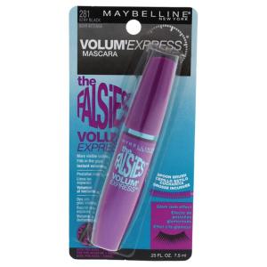 Maybelline Volum’ Express The Falsies Washable Fiber Mascara, Volumizing and Separating Make Up Formula, Brownish Black, 1 Count(VERY BLACK)
