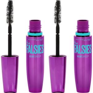Maybelline Volum’ Express The Falsies Washable Fiber Mascara, Volumizing and Separating Make Up Formula, Brownish Black, 1 Count(WASHABLE BLACKEST BLACK (2 COUNT))