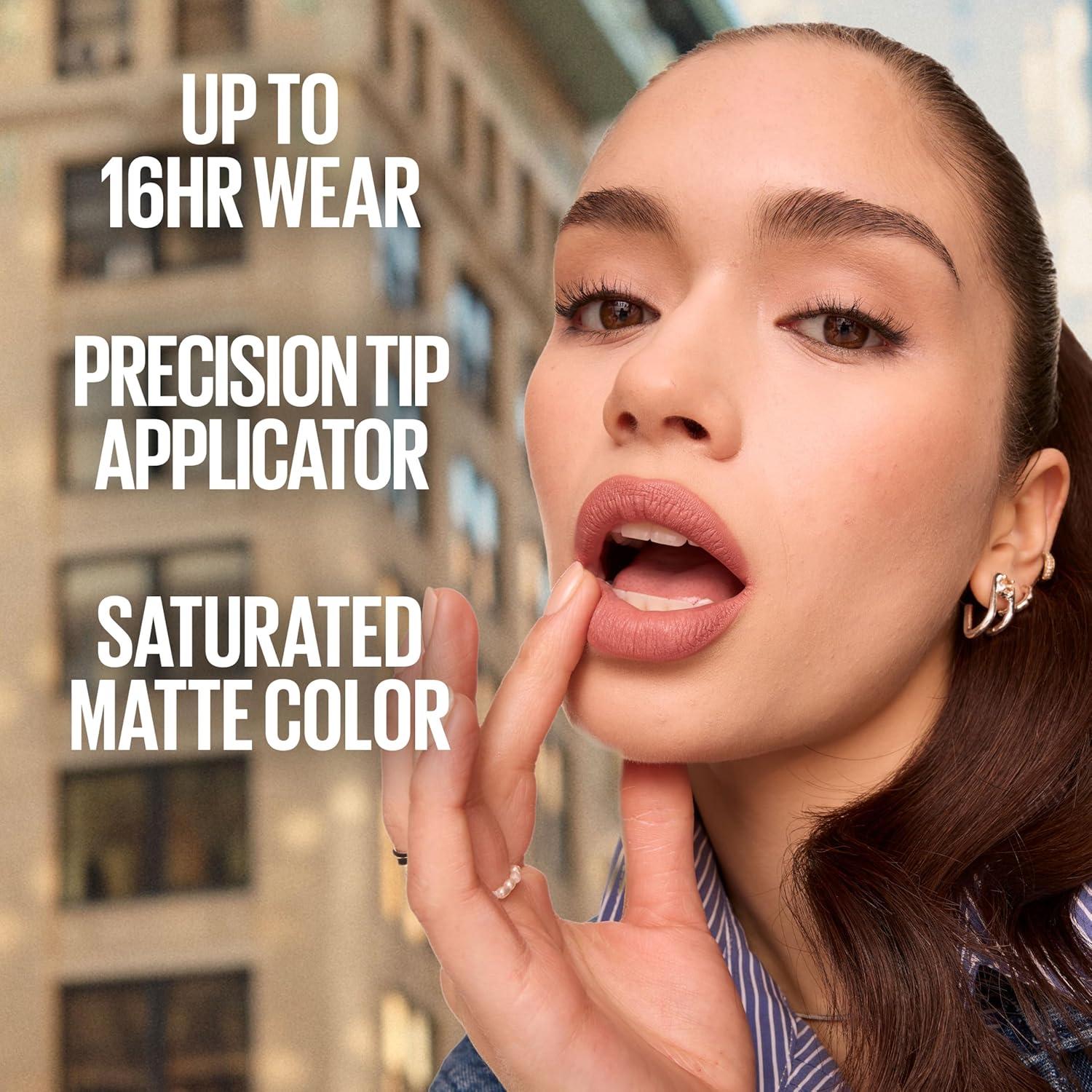 imageMAYBELLINE Super Stay Matte Ink Liquid Lipstick Makeup Long Lasting High Impact Color Up to 16H Wear Insider Midtone Yellow Brown340 EXHILARATOR