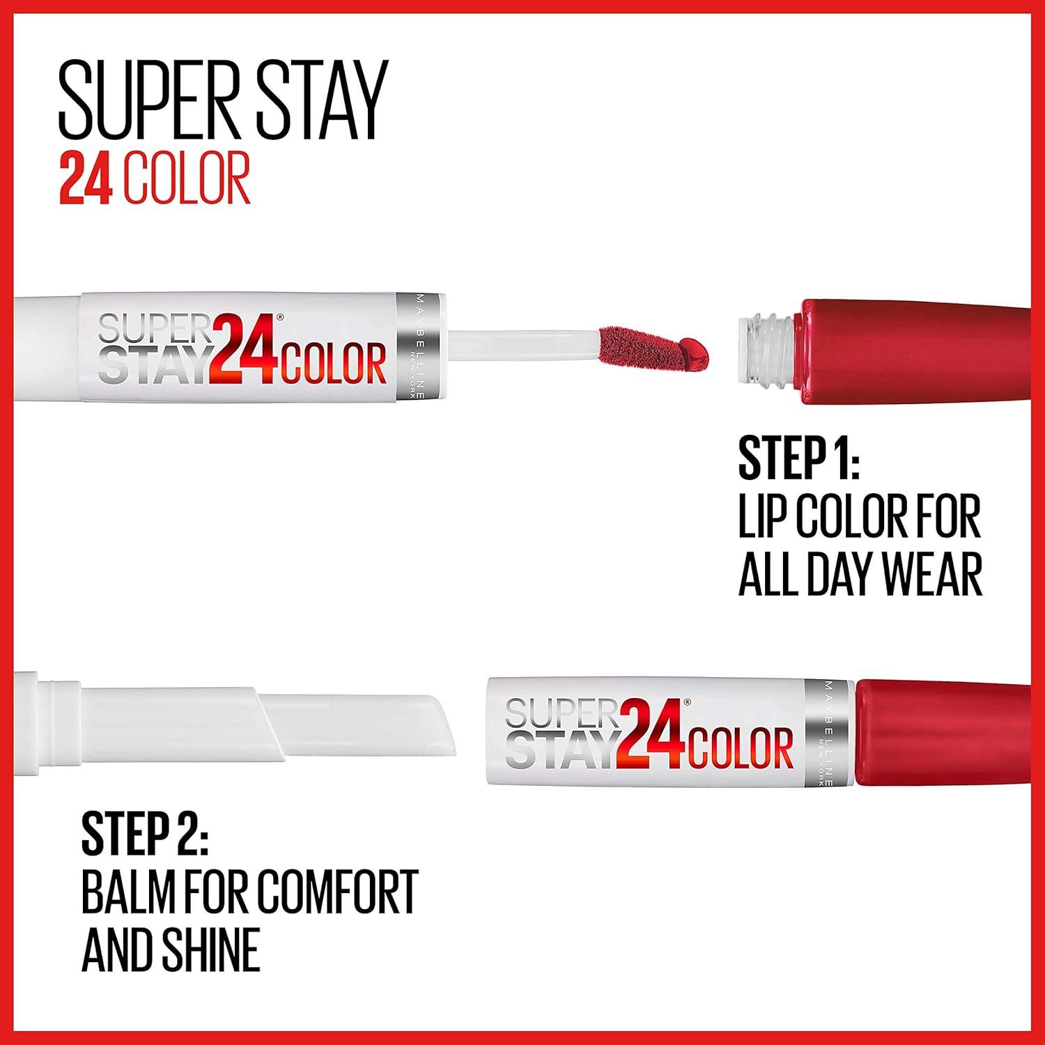 imageMaybelline Super Stay 24 2Step Liquid Lipstick Makeup Long Lasting Highly Pigmented Color with Moisturizing Balm Everlasting Wine Plum Red 1 Count0 MERLOT ARMOUR