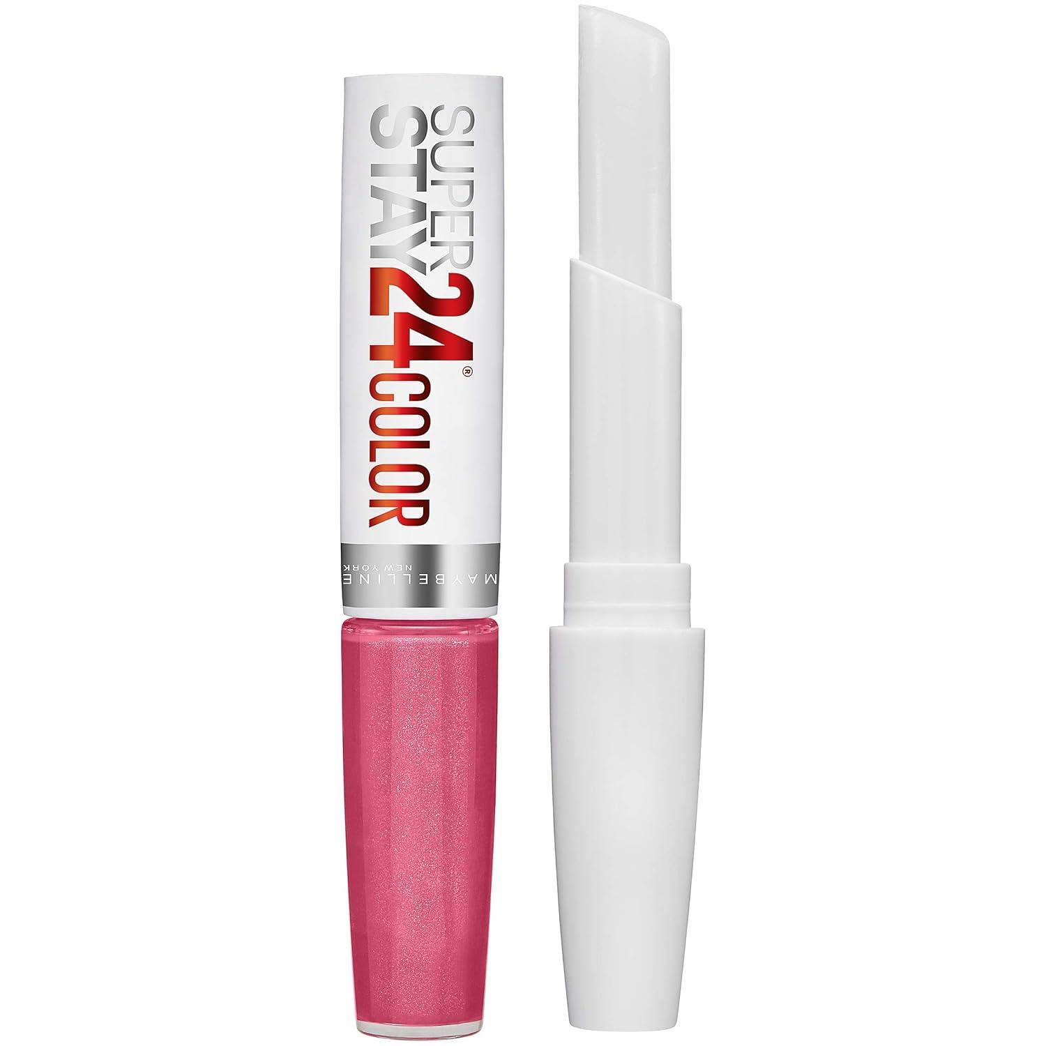 imageMaybelline Super Stay 24 2Step Liquid Lipstick Makeup Long Lasting Highly Pigmented Color with Moisturizing Balm Everlasting Wine Plum Red 1 Count100 VERY CRANBERRY