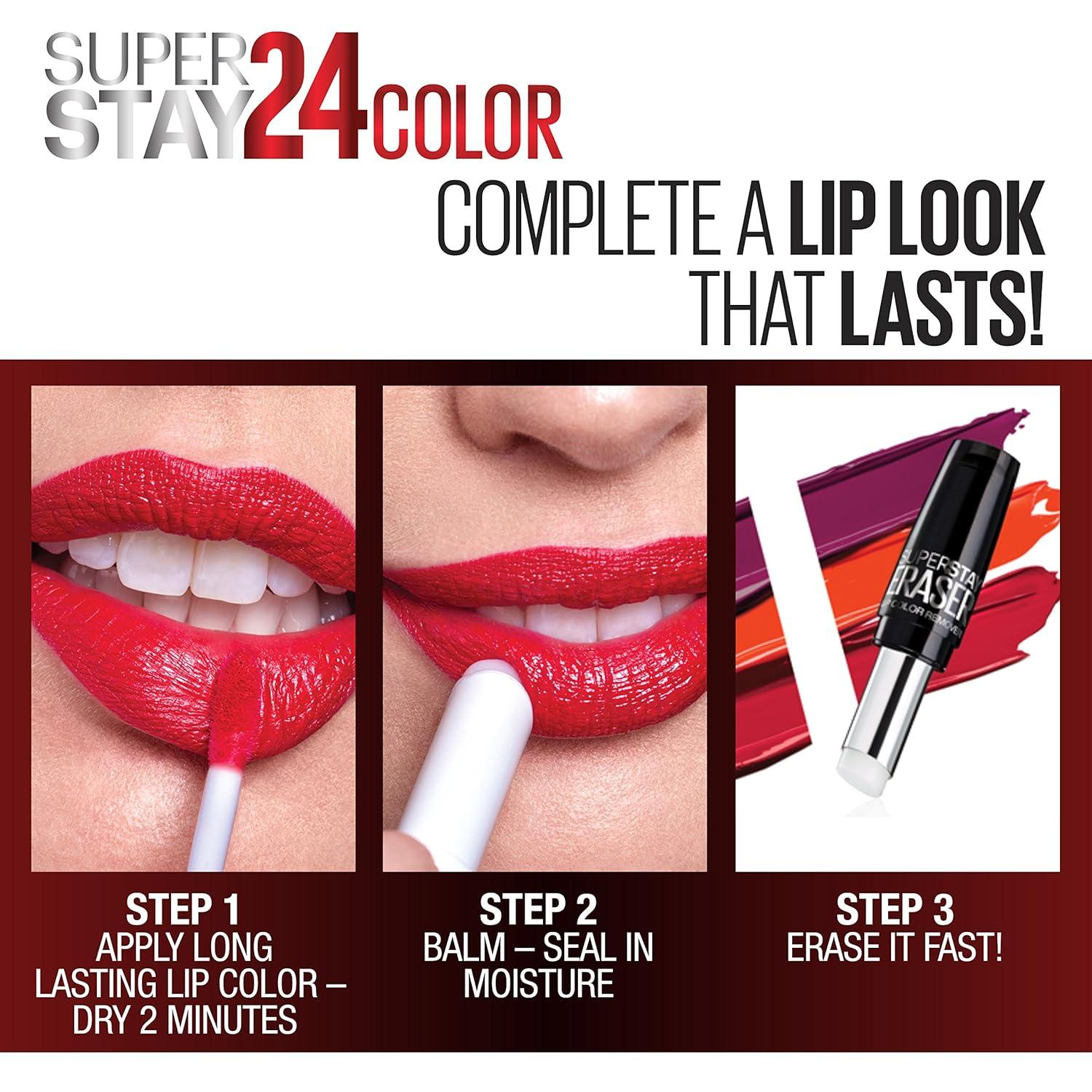 imageMaybelline Super Stay 24 2Step Liquid Lipstick Makeup Long Lasting Highly Pigmented Color with Moisturizing Balm Everlasting Wine Plum Red 1 Count15 ALL DAY CHERRY