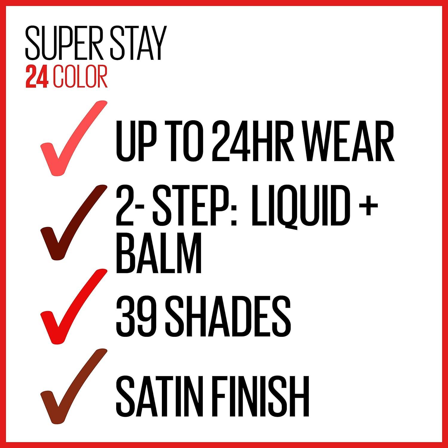 imageMaybelline Super Stay 24 2Step Liquid Lipstick Makeup Long Lasting Highly Pigmented Color with Moisturizing Balm Everlasting Wine Plum Red 1 Count215 PINK GOES ON