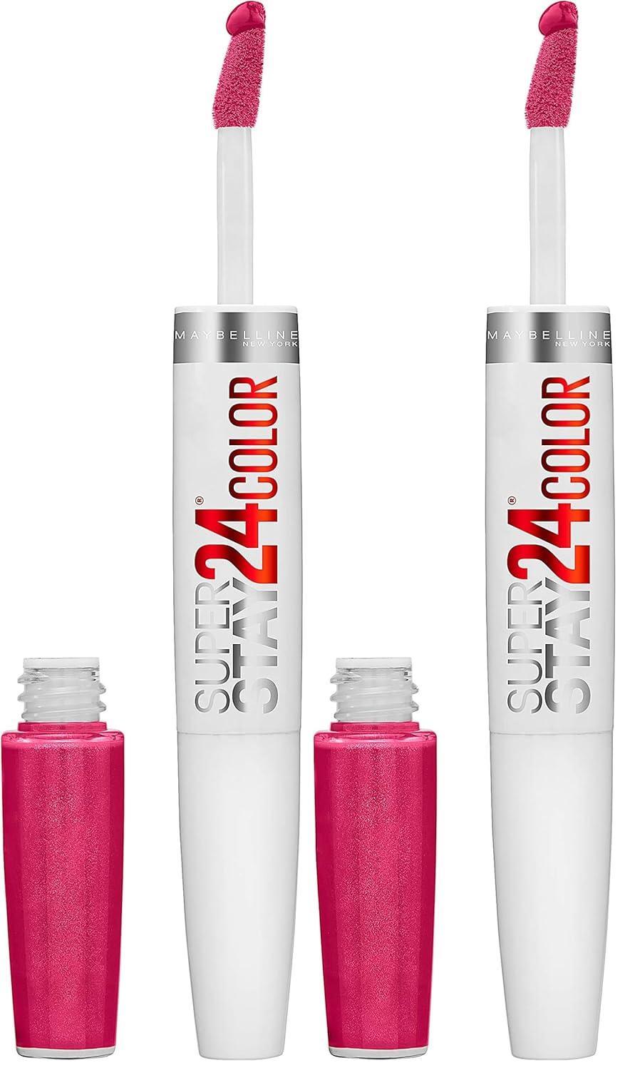imageMaybelline Super Stay 24 2Step Liquid Lipstick Makeup Long Lasting Highly Pigmented Color with Moisturizing Balm Everlasting Wine Plum Red 1 Count220 247 FUCHSIA