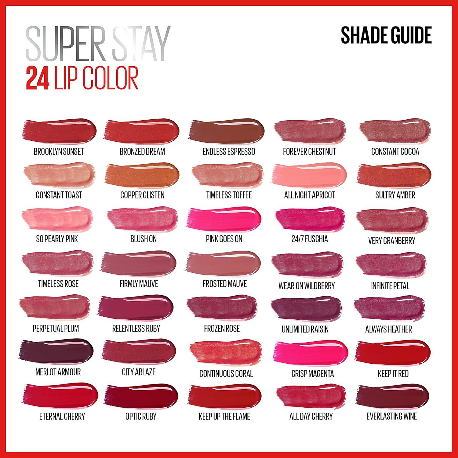 imageMaybelline Super Stay 24 2Step Liquid Lipstick Makeup Long Lasting Highly Pigmented Color with Moisturizing Balm Everlasting Wine Plum Red 1 Count325 CHAI ONCE MORE