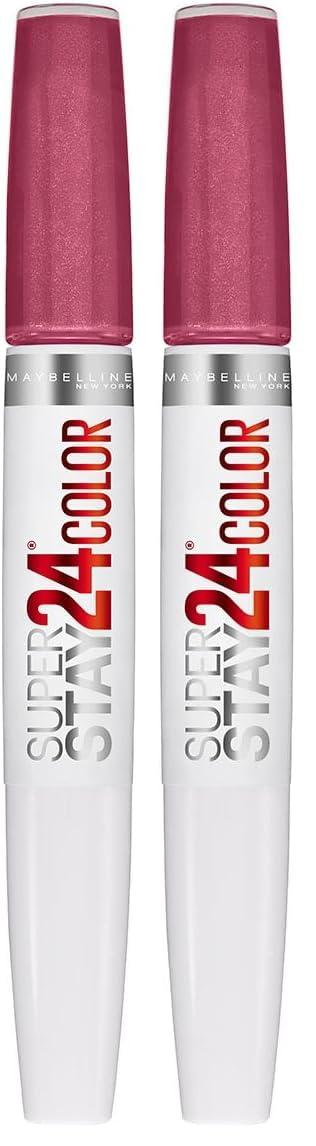 imageMaybelline Super Stay 24 2Step Liquid Lipstick Makeup Long Lasting Highly Pigmented Color with Moisturizing Balm Everlasting Wine Plum Red 1 Count90 TIMELESS ROSE