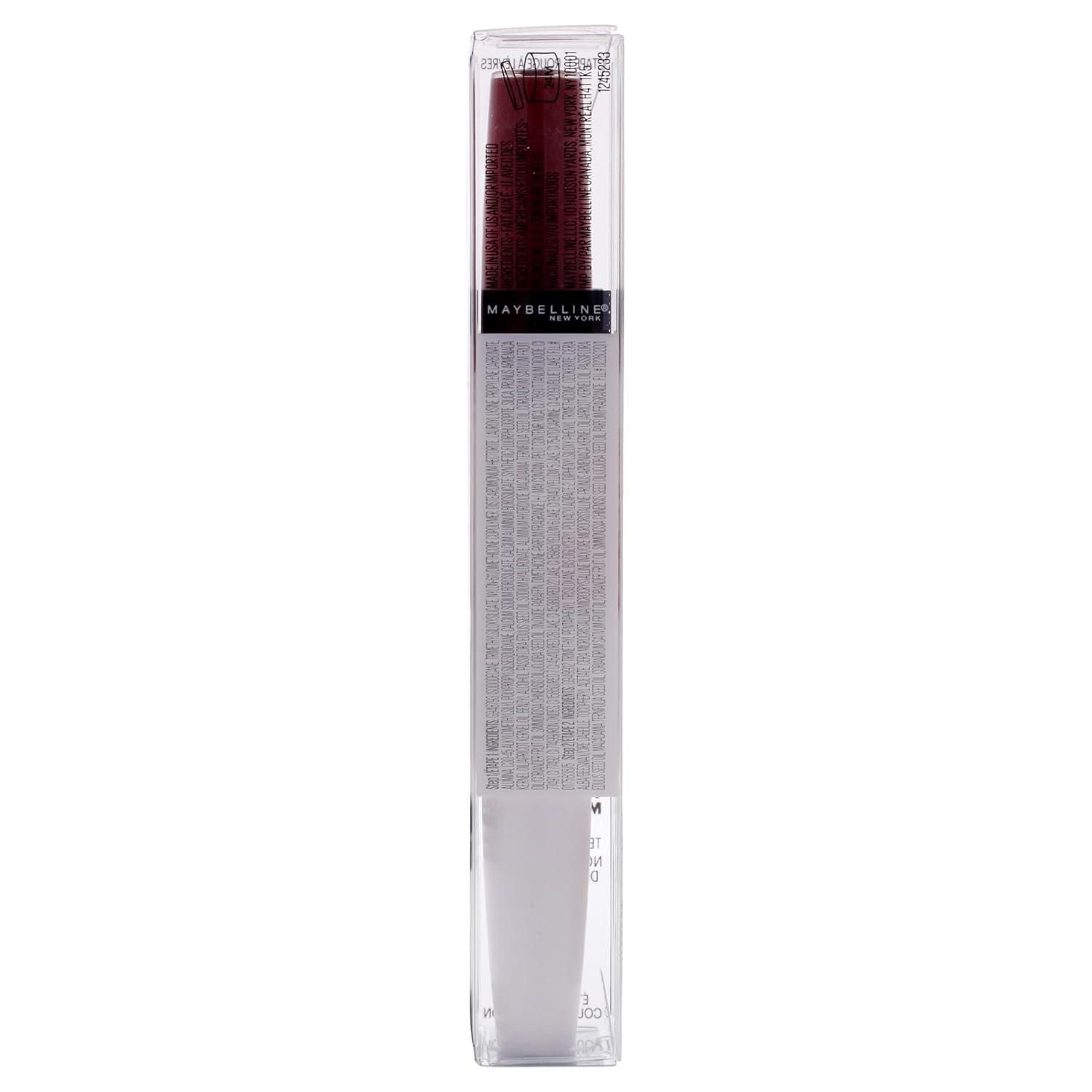 imageMaybelline Super Stay 24 2Step Liquid Lipstick Makeup Long Lasting Highly Pigmented Color with Moisturizing Balm Everlasting Wine Plum Red 1 Count90 TIMELESS ROSE