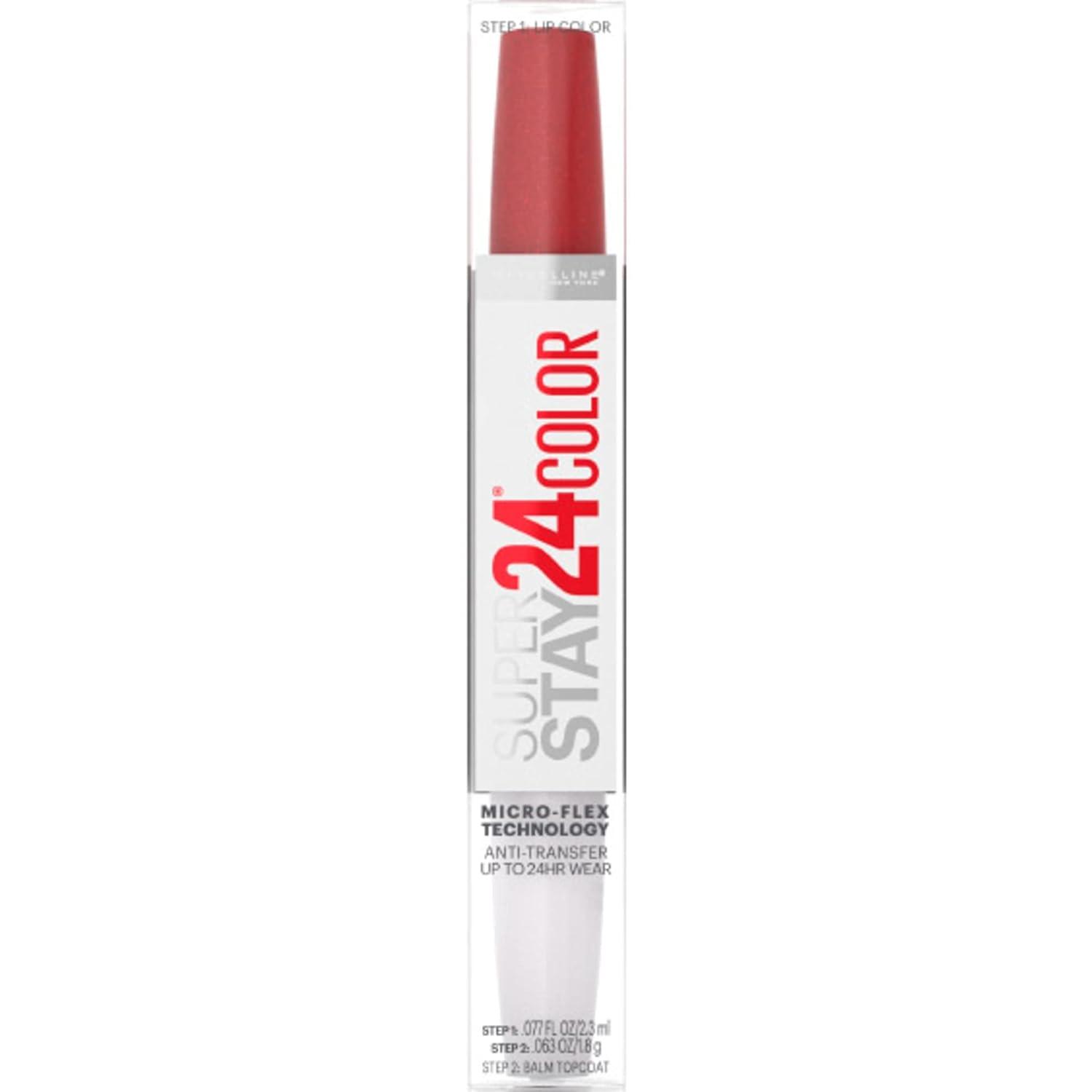 imageMaybelline Super Stay 24 2Step Liquid Lipstick Makeup Long Lasting Highly Pigmented Color with Moisturizing Balm Everlasting Wine Plum Red 1 Count925 BROOKLYN SUNSET