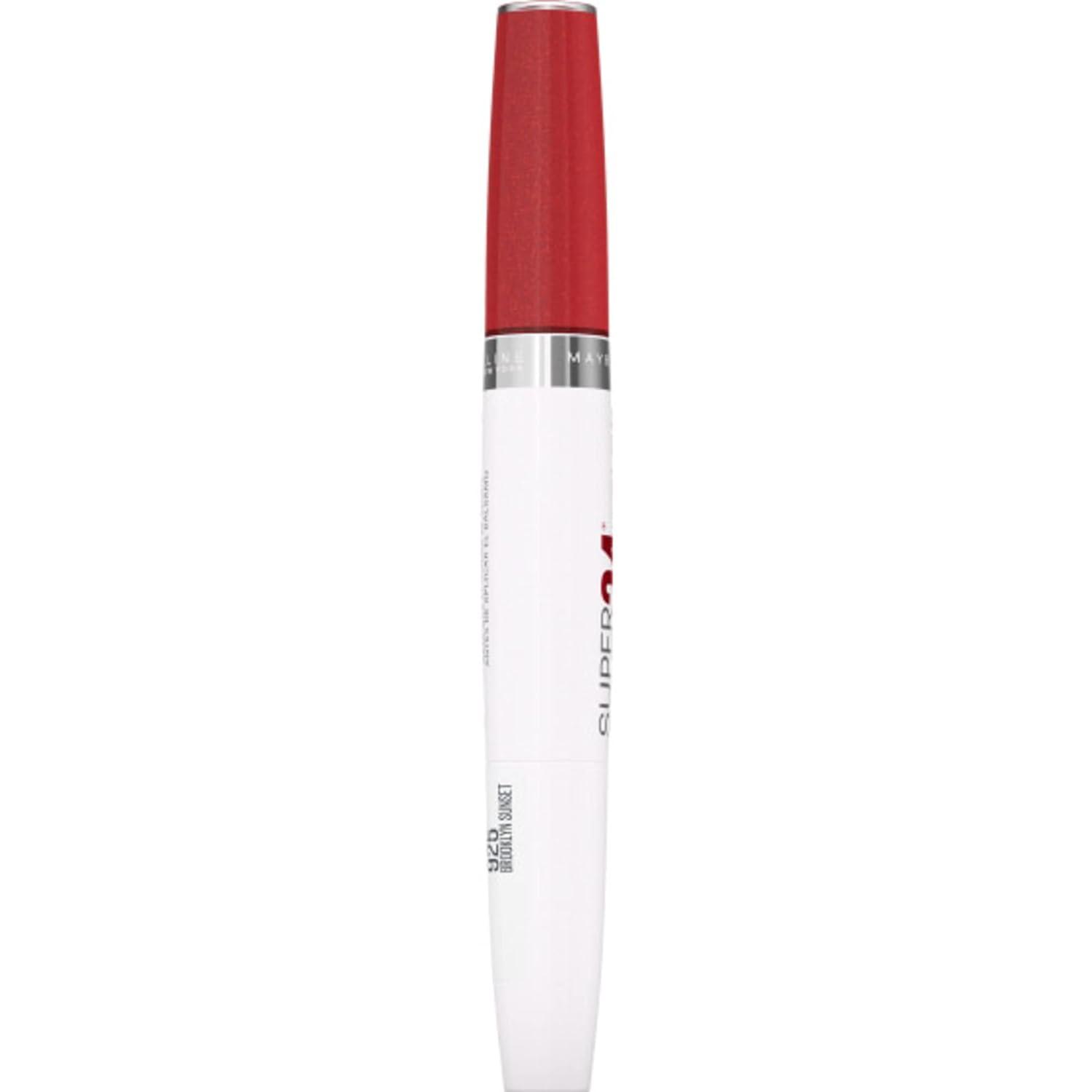 imageMaybelline Super Stay 24 2Step Liquid Lipstick Makeup Long Lasting Highly Pigmented Color with Moisturizing Balm Everlasting Wine Plum Red 1 Count925 BROOKLYN SUNSET
