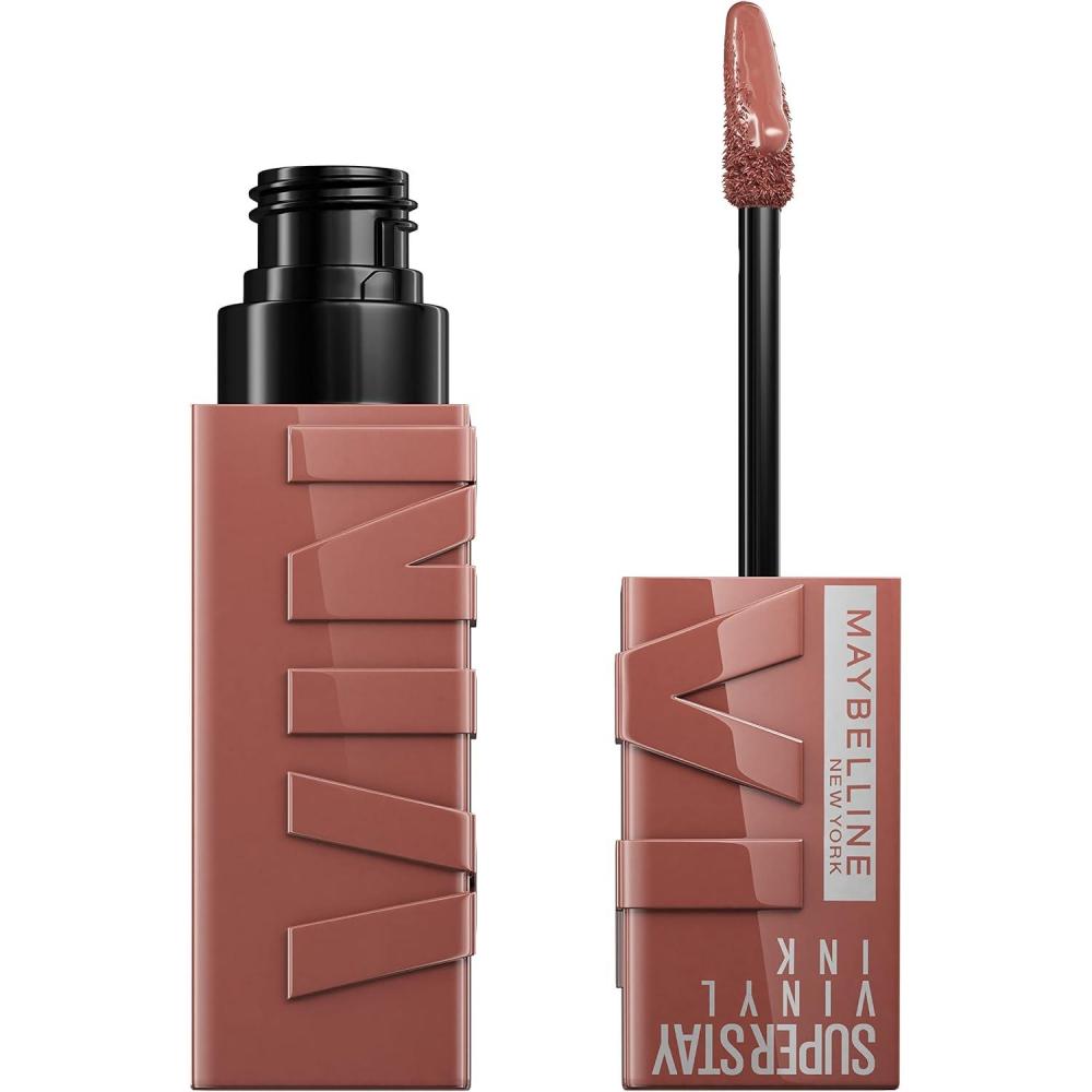 imageMAYBELLINE Super Stay Vinyl Ink Longwear NoBudge Liquid Lipcolor Make Up Highly Pigmented Color and Instant Shine Upbeat 1 Count120 PUNCHY