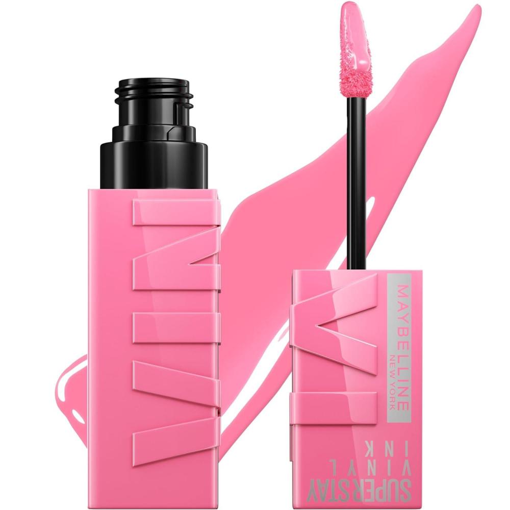 imageMAYBELLINE Super Stay Vinyl Ink Longwear NoBudge Liquid Lipcolor Make Up Highly Pigmented Color and Instant Shine Upbeat 1 Count155 UPBEAT