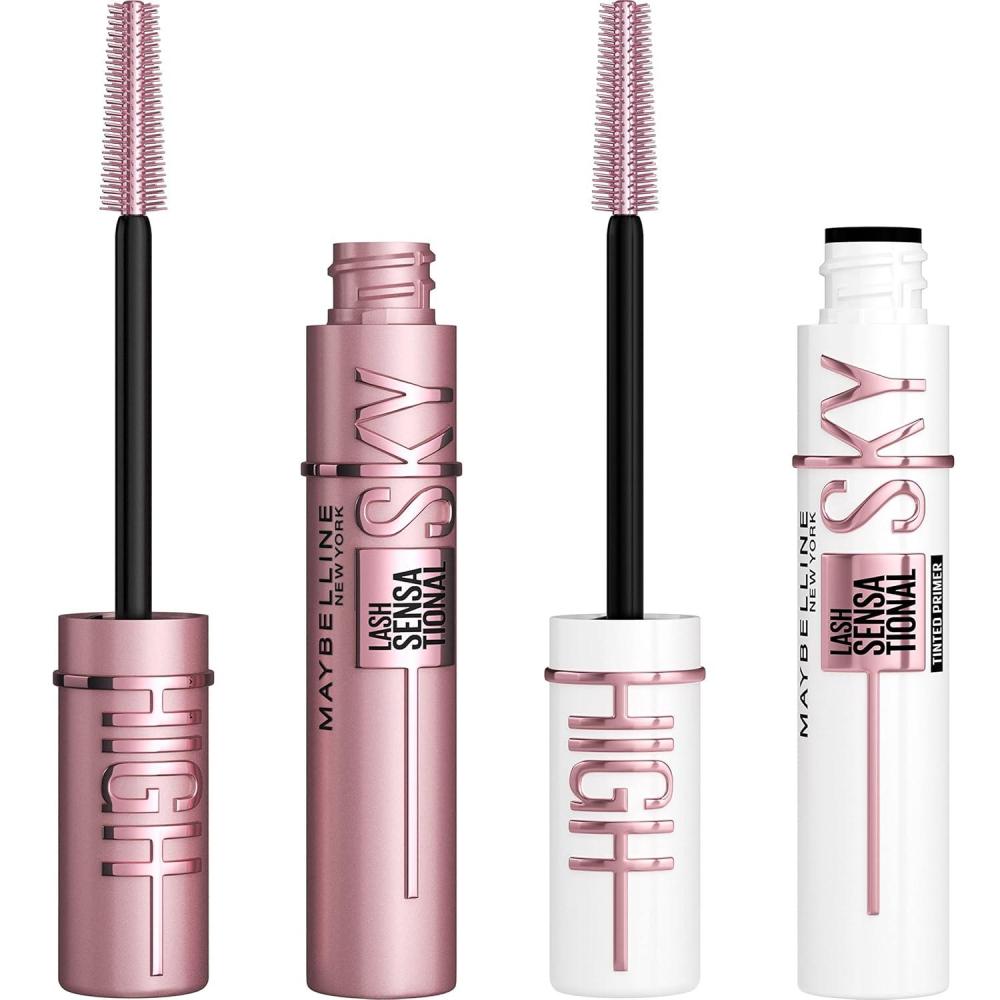imageMaybelline Lash Sensational Sky High Washable Mascara  Boosting Lash Primer Makeup Bundle Includes 1 Mascara in Blackest Black and 1 Eyelash Primer in Soft Black