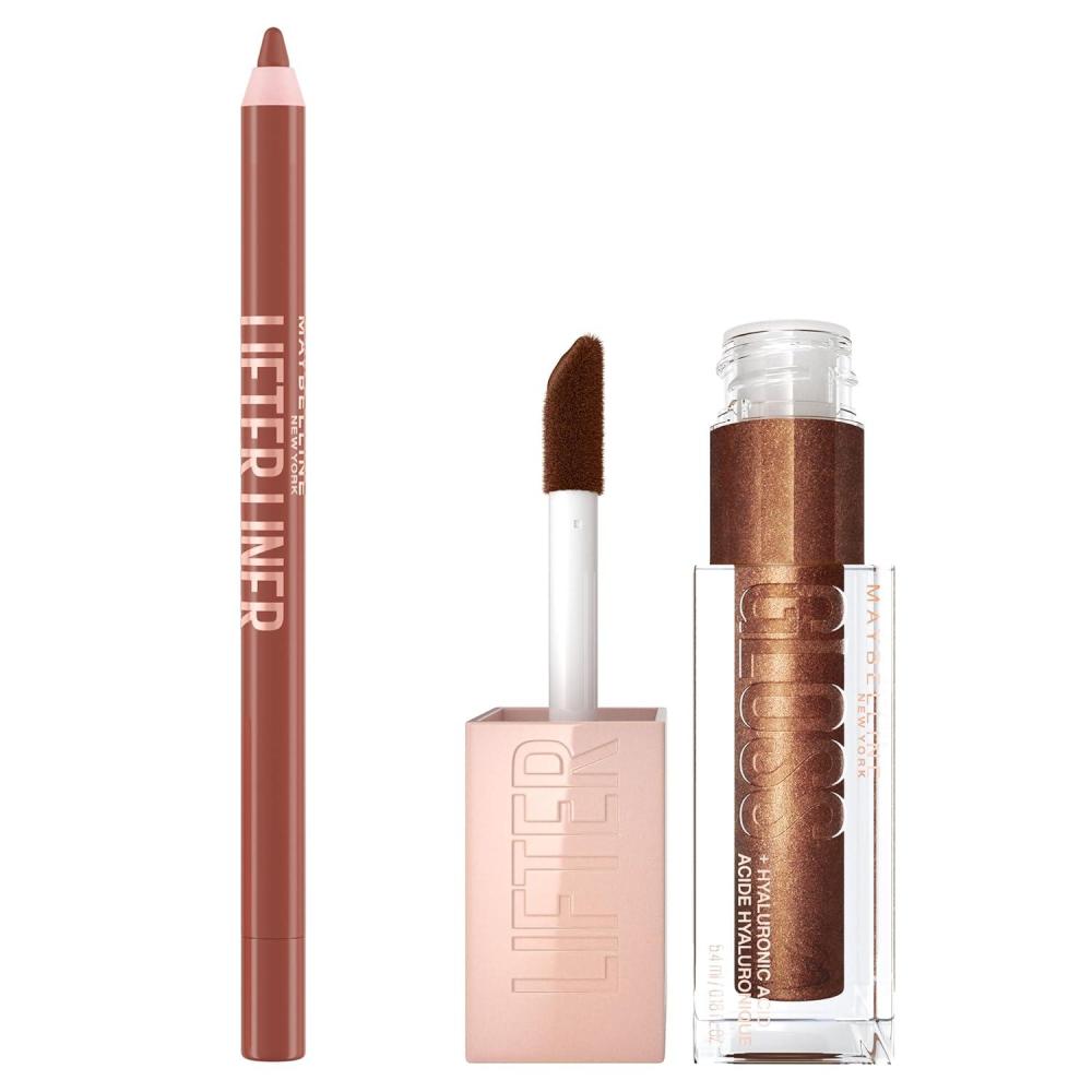 imageMaybelline Lifter Gloss and Lifter Liner Bundle Lip Gloss and Lip Liner in Shades Stone and On It Pack of 2Crystal Player