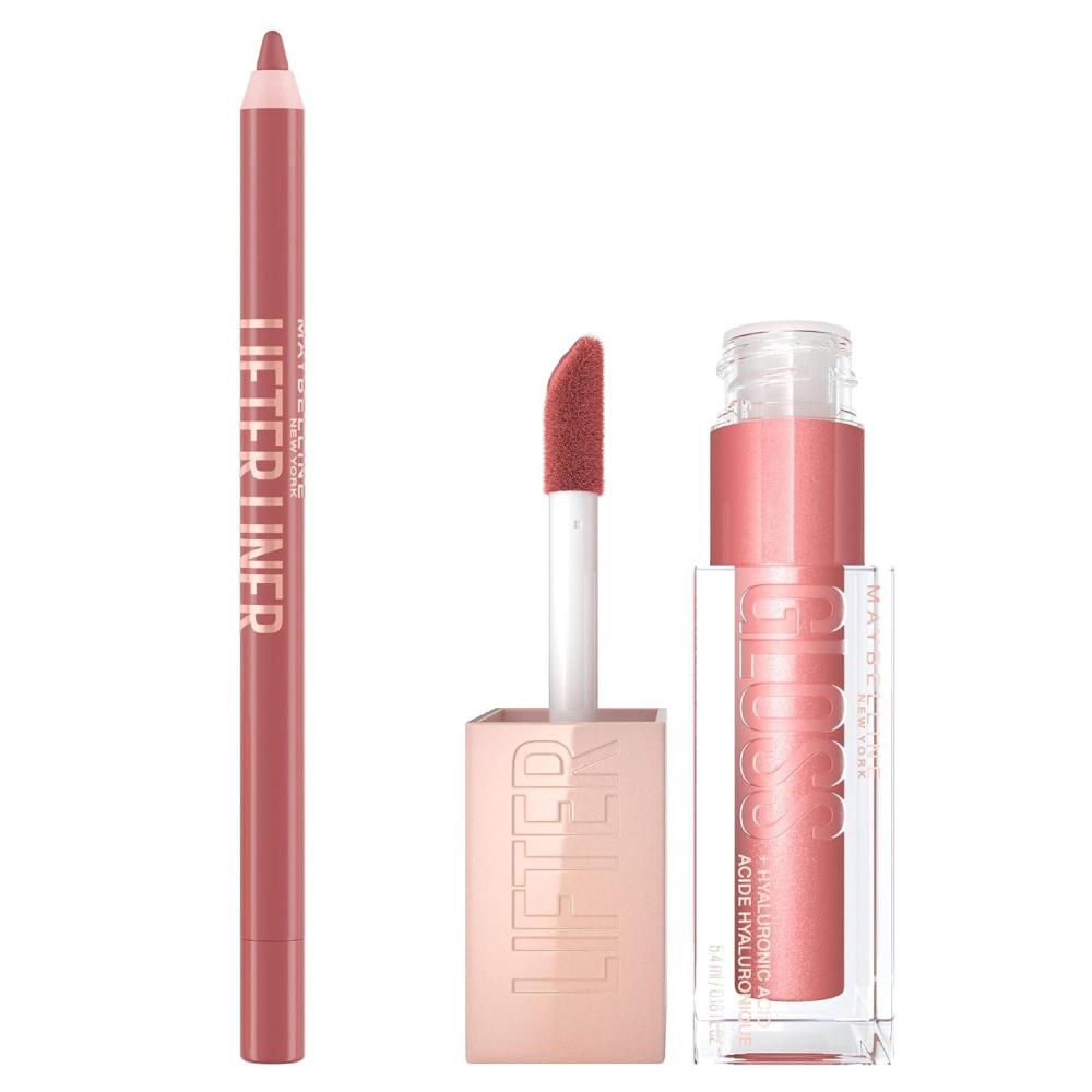 imageMaybelline Lifter Gloss and Lifter Liner Bundle Lip Gloss and Lip Liner in Shades Stone and On It Pack of 2Moon Big Lift