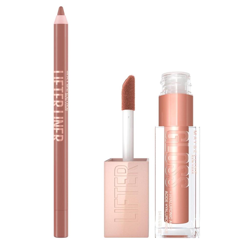 imageMaybelline Lifter Gloss and Lifter Liner Bundle Lip Gloss and Lip Liner in Shades Stone and On It Pack of 2Stone On It