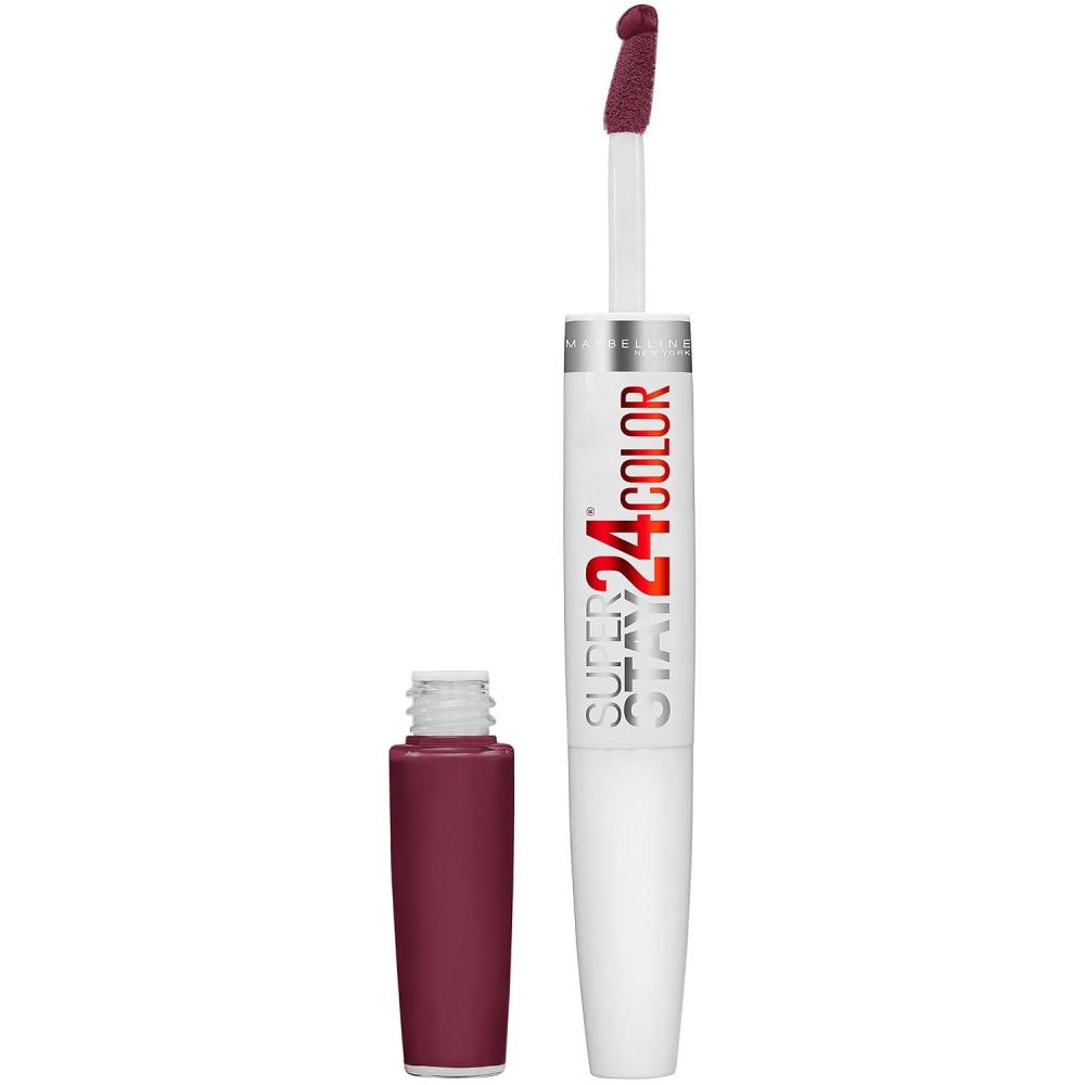 imageMaybelline Super Stay 24 2Step Liquid Lipstick Makeup Long Lasting Highly Pigmented Color with Moisturizing Balm Everlasting Wine Plum Red 1 Count0 MERLOT ARMOUR