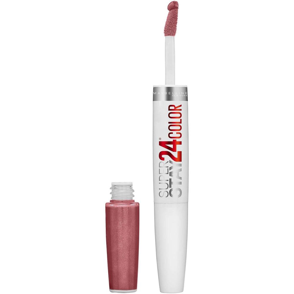 imageMaybelline Super Stay 24 2Step Liquid Lipstick Makeup Long Lasting Highly Pigmented Color with Moisturizing Balm Everlasting Wine Plum Red 1 Count115 FOREVER CHESTNUT
