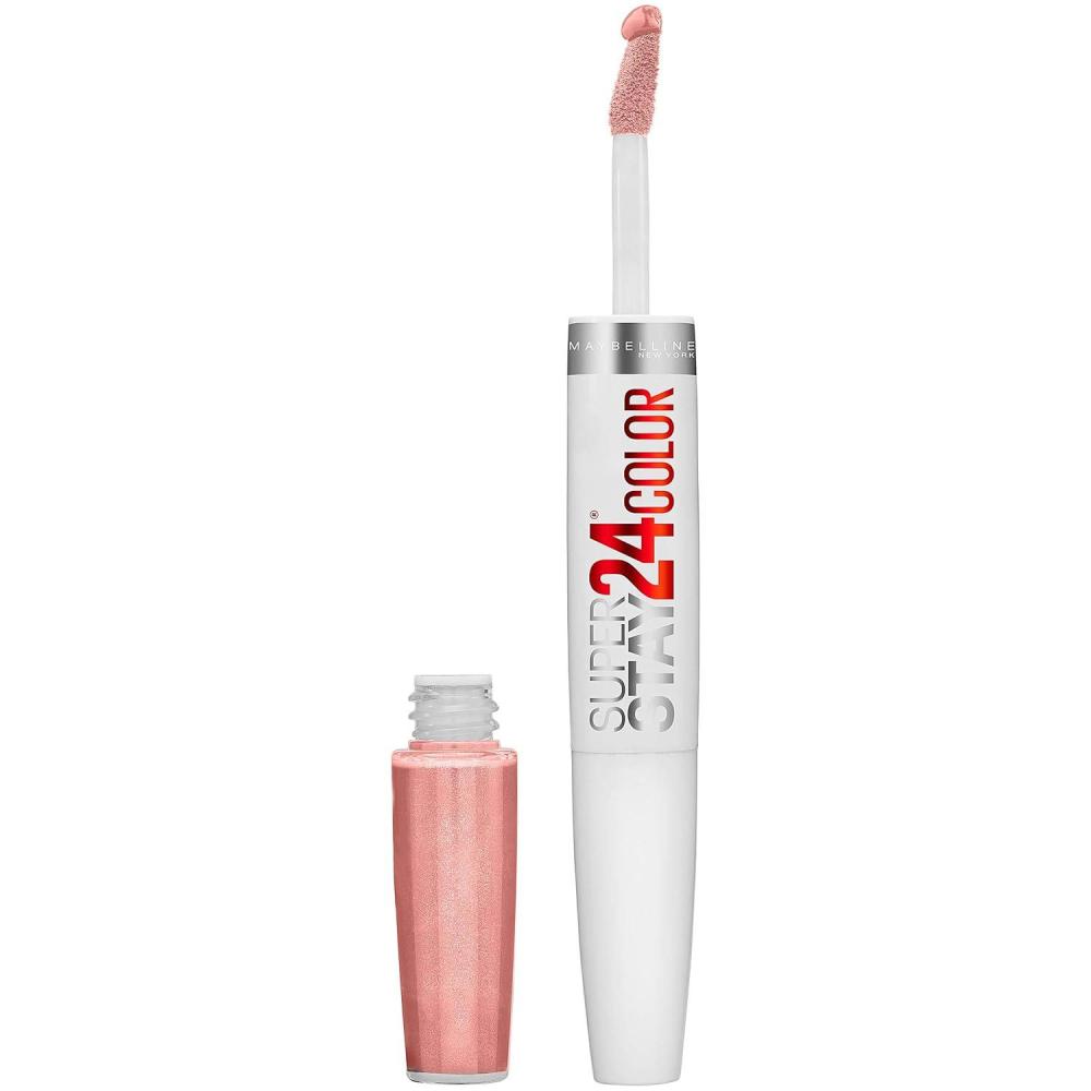 imageMaybelline Super Stay 24 2Step Liquid Lipstick Makeup Long Lasting Highly Pigmented Color with Moisturizing Balm Everlasting Wine Plum Red 1 Count136 CONSTANT TOAST