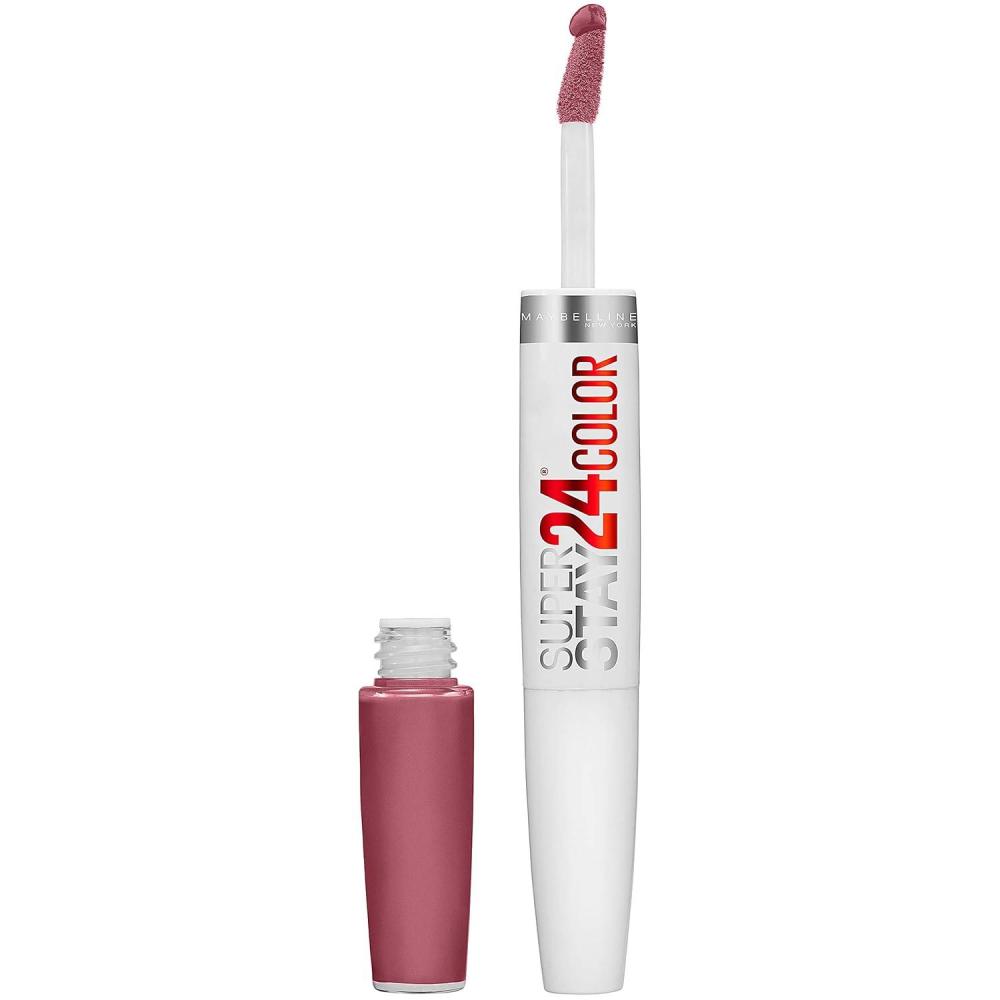 imageMaybelline Super Stay 24 2Step Liquid Lipstick Makeup Long Lasting Highly Pigmented Color with Moisturizing Balm Everlasting Wine Plum Red 1 Count245 FIRMLY MAUVE