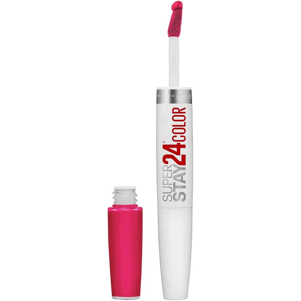 imageMaybelline Super Stay 24 2Step Liquid Lipstick Makeup Long Lasting Highly Pigmented Color with Moisturizing Balm Everlasting Wine Plum Red 1 Count305 CRISP MAGENTA