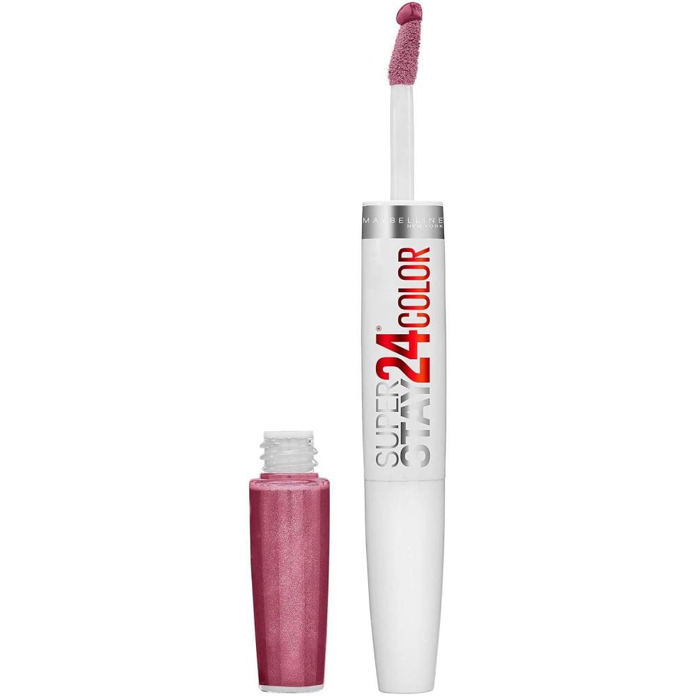 imageMaybelline Super Stay 24 2Step Liquid Lipstick Makeup Long Lasting Highly Pigmented Color with Moisturizing Balm Everlasting Wine Plum Red 1 Count315 FROZEN ROSE