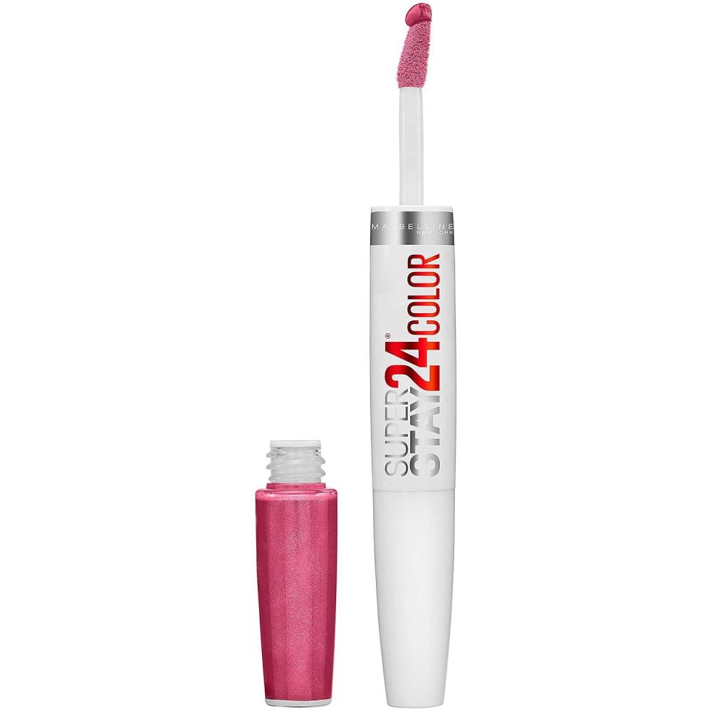 imageMaybelline Super Stay 24 2Step Liquid Lipstick Makeup Long Lasting Highly Pigmented Color with Moisturizing Balm Everlasting Wine Plum Red 1 Count45 WEAR ON WILDBERRY