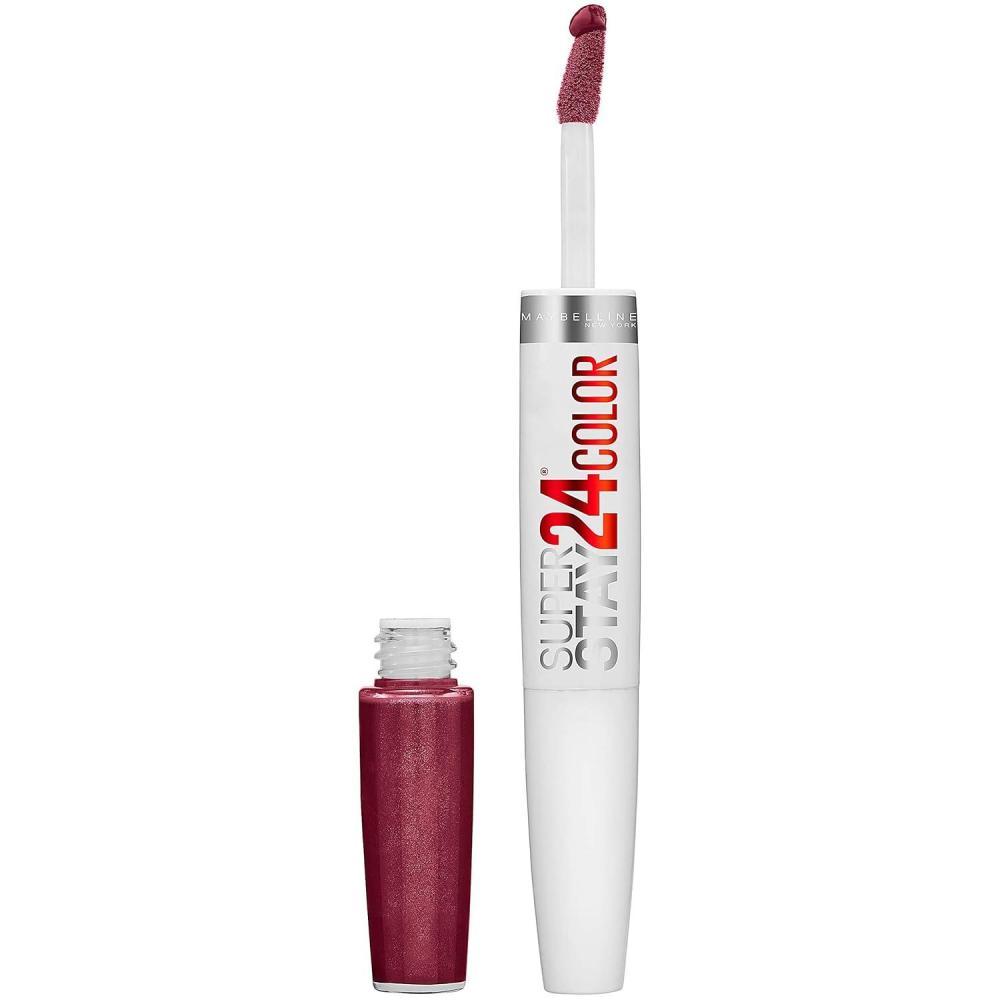 imageMaybelline Super Stay 24 2Step Liquid Lipstick Makeup Long Lasting Highly Pigmented Color with Moisturizing Balm Everlasting Wine Plum Red 1 Count50 UNLIMITED RAISIN