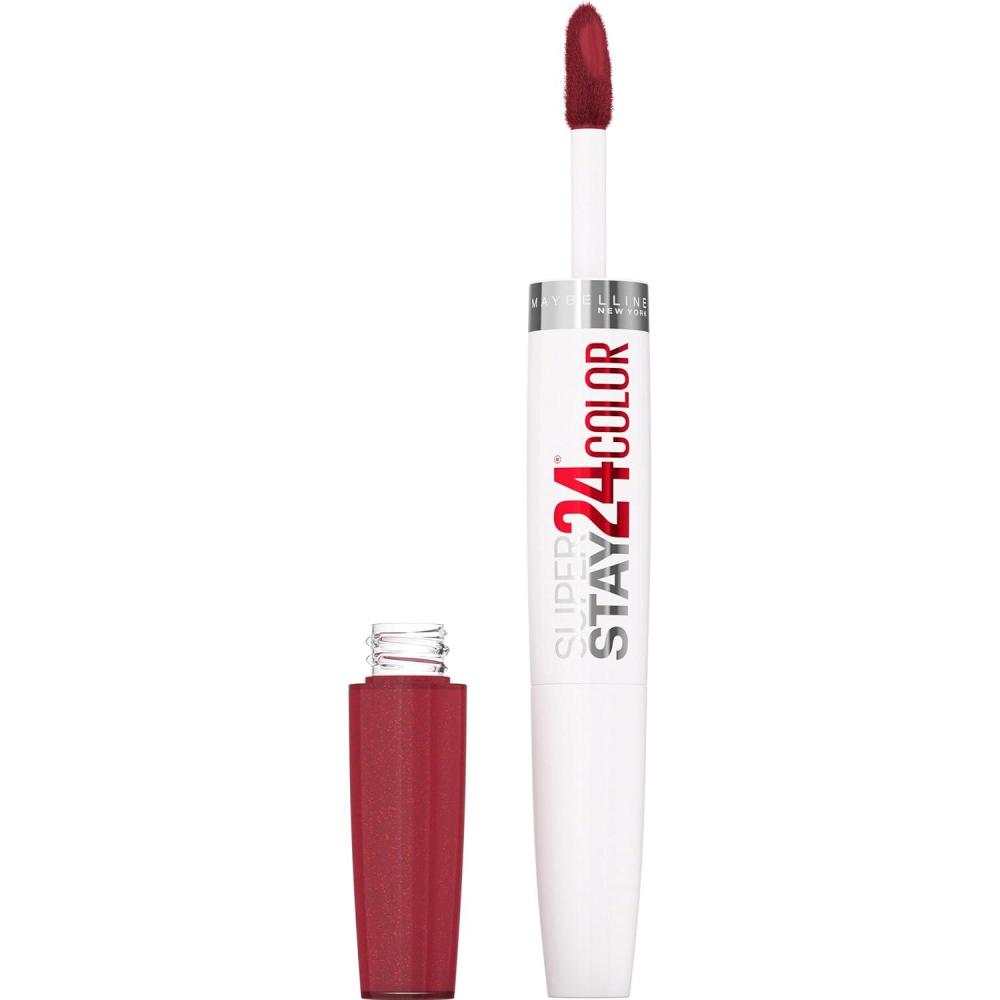 imageMaybelline Super Stay 24 2Step Liquid Lipstick Makeup Long Lasting Highly Pigmented Color with Moisturizing Balm Everlasting Wine Plum Red 1 Count930 CITY ABLAZE