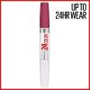 Maybelline Super Stay 24, 2-Step Liquid Lipstick Makeup, Long Lasting Highly Pigmented Color with Moisturizing Balm, Everlasting Wine, Plum Red, 1 Count(0 RELENTLESS RUBY)