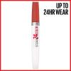 Maybelline Super Stay 24, 2-Step Liquid Lipstick Makeup, Long Lasting Highly Pigmented Color with Moisturizing Balm, Everlasting Wine, Plum Red, 1 Count(915 SULTRY AMBER)