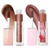 Maybelline Lifter Gloss and Lifter Plump Bundle, Hydrating, Pumping Lip Gloss in Shades Crystal and Cocoa Zing, Pack of 2