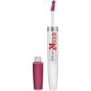 Maybelline Super Stay 24, 2-Step Liquid Lipstick Makeup, Long Lasting Highly Pigmented Color with Moisturizing Balm, Everlasting Wine, Plum Red, 1 Count(0 RELENTLESS RUBY)